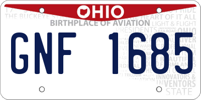 OH license plate GNF1685