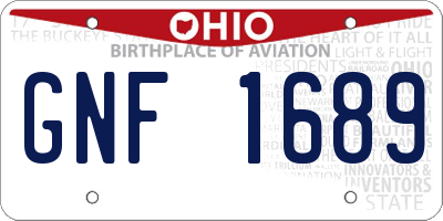 OH license plate GNF1689