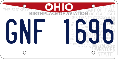 OH license plate GNF1696
