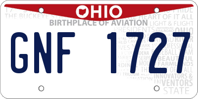 OH license plate GNF1727