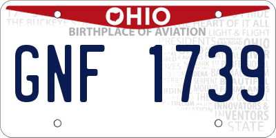 OH license plate GNF1739