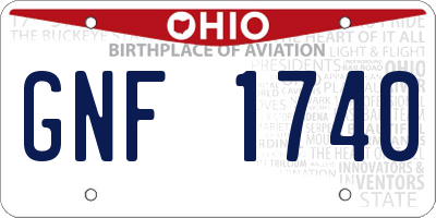 OH license plate GNF1740