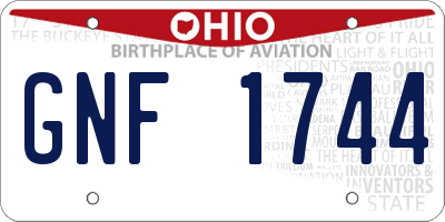 OH license plate GNF1744