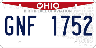 OH license plate GNF1752