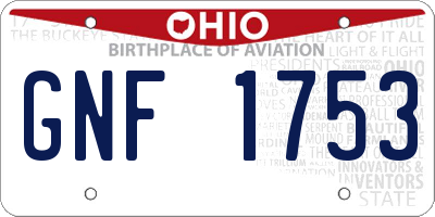 OH license plate GNF1753