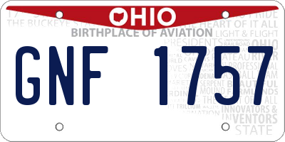 OH license plate GNF1757