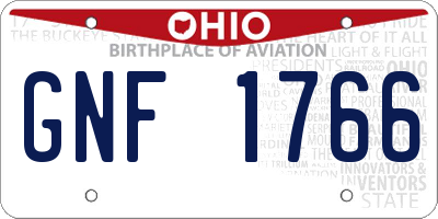 OH license plate GNF1766