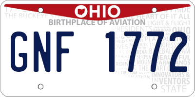 OH license plate GNF1772