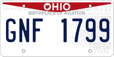 OH license plate GNF1799