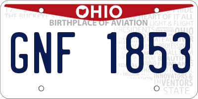 OH license plate GNF1853