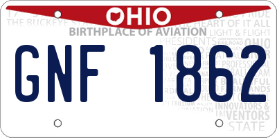 OH license plate GNF1862