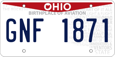 OH license plate GNF1871