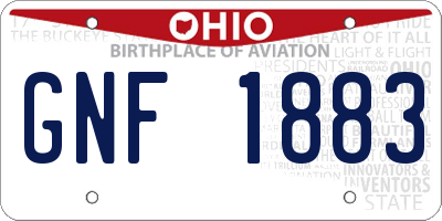 OH license plate GNF1883