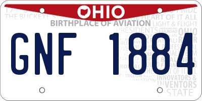 OH license plate GNF1884