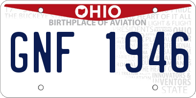 OH license plate GNF1946