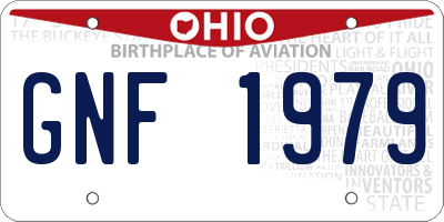 OH license plate GNF1979