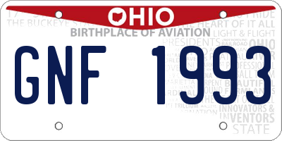 OH license plate GNF1993