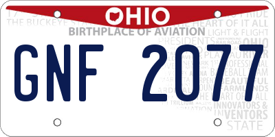 OH license plate GNF2077
