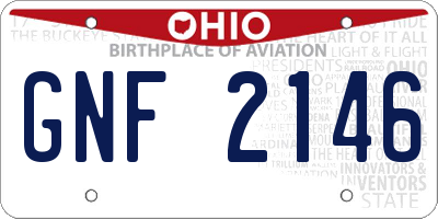 OH license plate GNF2146