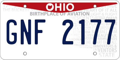 OH license plate GNF2177
