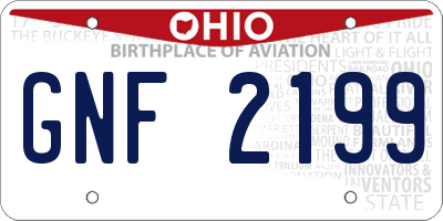 OH license plate GNF2199