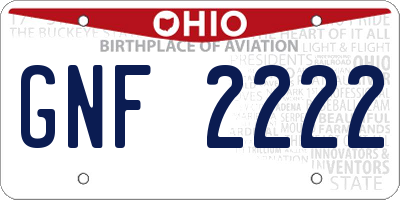 OH license plate GNF2222