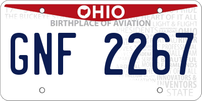 OH license plate GNF2267