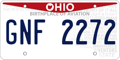 OH license plate GNF2272