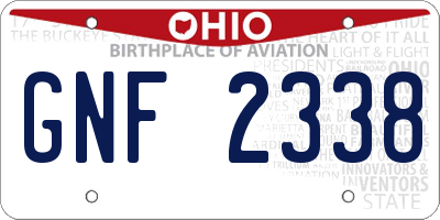 OH license plate GNF2338