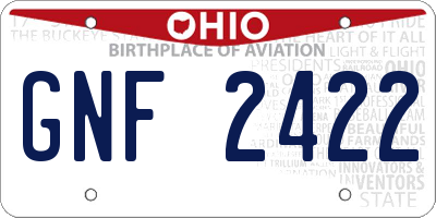 OH license plate GNF2422