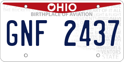 OH license plate GNF2437