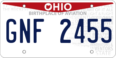OH license plate GNF2455