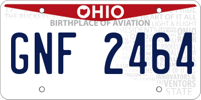 OH license plate GNF2464