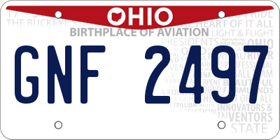 OH license plate GNF2497