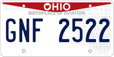 OH license plate GNF2522