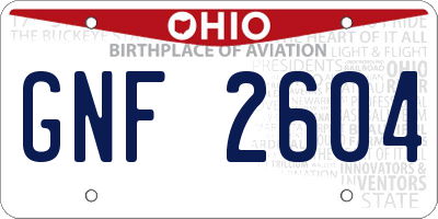 OH license plate GNF2604