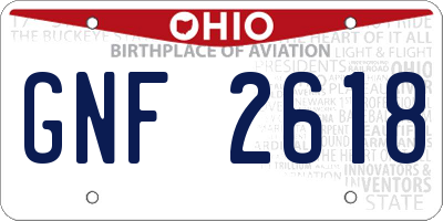 OH license plate GNF2618