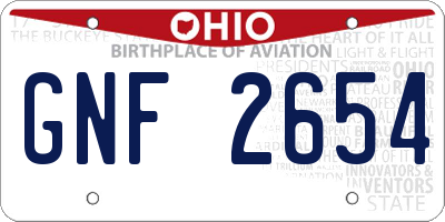 OH license plate GNF2654