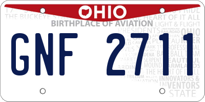 OH license plate GNF2711