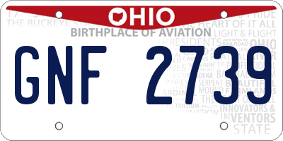 OH license plate GNF2739