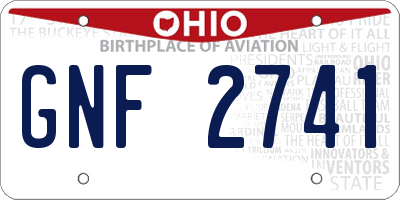 OH license plate GNF2741