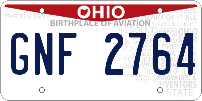 OH license plate GNF2764