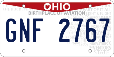 OH license plate GNF2767