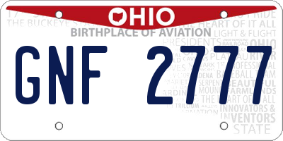 OH license plate GNF2777