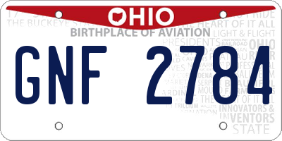 OH license plate GNF2784