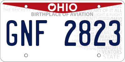 OH license plate GNF2823