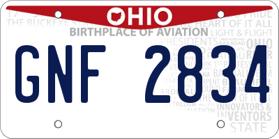 OH license plate GNF2834