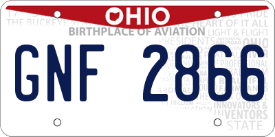 OH license plate GNF2866