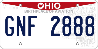 OH license plate GNF2888
