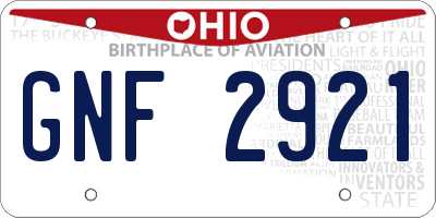 OH license plate GNF2921